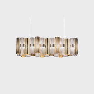 LED hanglamp La Lollo, goudkleurig, 100 cm Slamp - Woonkamer - Designer - Kunststof - Met lampenkap