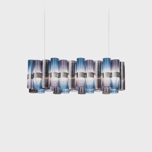 LED hanglamp La Lollo, blauw/paars, 100 cm Slamp - Woonkamer - Designer - Kunststof - Met lampenkap