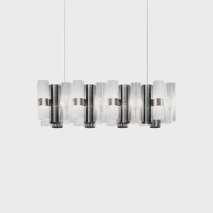 LED hanglamp La Lollo, tin kleur, 100 cm Slamp - Woonkamer - Designer - Kunststof - Met lampenkap