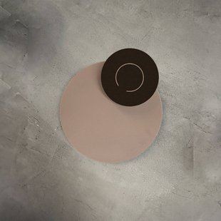 Knikerboker LED wandlamp DoppioZero, roze/bruin, Ø 30 cm