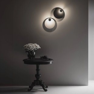 Knikerboker LED wandlamp Pois, wit, Ø 25 cm, dimbaar