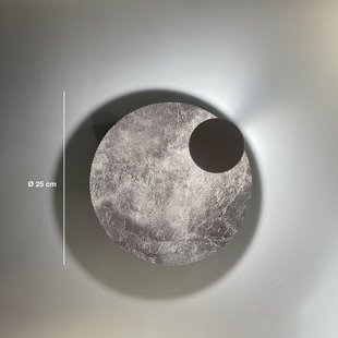 Knikerboker LED wandlamp Pois, zilver, Ø 25 cm, dimbaar