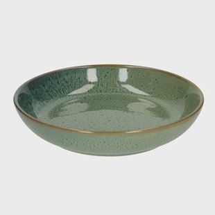 Bord diep reactieve glazuur, steengoed, groen,&Oslash; 22 cm