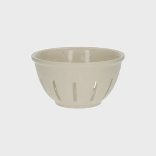 Uitlekbakje fruit, steengoed, beige, spikkel,&Oslash; 14 cm