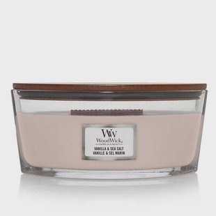 WoodWick geurkaars Vanilla & Sea Salt Ellipse