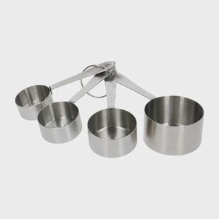 Maatpannetjes  in cups, rvs, 4 stuks