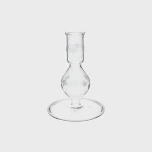 Kandelaar, glas, ster, 12,5 cm