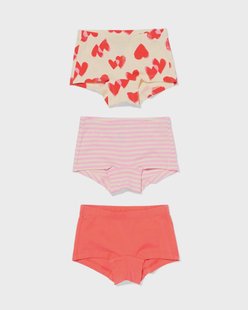 HEMA Kinderboxers hartjes - 3 stuks rood (rood)