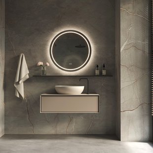 Spiegel Hipp Design Phantom 002 Rond 80x80 cm Met Verlichting Incl. Spiegelverwarming