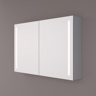 Spiegelkast Hipp Design SPK 41000 Rechthoek 160x70 cm 3 deuren Met Verlichting Incl. Spiegelverwarming en 2x Stopcontact