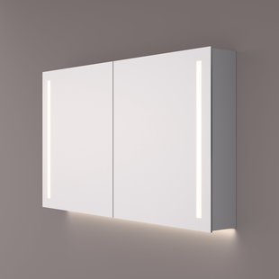 Spiegelkast Hipp Design SPK 42000 Rechthoek 80x70 cm 2 deuren Met Verlichting Incl. Spiegelverwarming en 2x Stopcontact