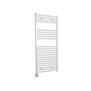 Electrische Wifi Radiator Sanicare HPW Carini 111,8x45 cm Wit Met Thermostaat Zilver Linksonder