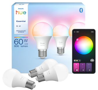 Philips Hue Essential A60 White and Color E27 3-pack