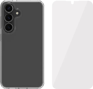 BlueBuilt Protective Back Cover Samsung Galaxy S25 Transparant + Screenprotector Glas
