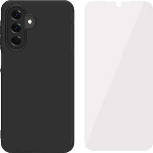 BlueBuilt  Samsung Galaxy A17 Back Cover Zwart + BlueBuilt  Screenprotector Glas