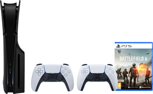PlayStation 5 Slim Disc Edition + Battlefield 6 + Covers Zwart + Extra Controller Wit