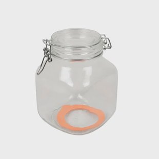 Beugelpot, glas, vierkant, 1 l