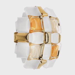 Mida plafondlamp, Ø 67 cm, amber/wit Slamp - Woonkamer - Designer - Kunststof - Rond