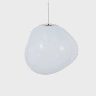 Melt hanglamp opaal/zilver Tom Dixon - Woonkamer - Designer - Kunststof - Met lampenkap