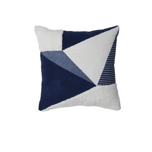 Light & Living Light&living Kussen 45x45 cm REJAS blauw+wit structuur