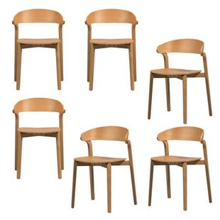 WOOOD Cras Eetkamerstoelen - Essenhout - Naturel - Set van 6