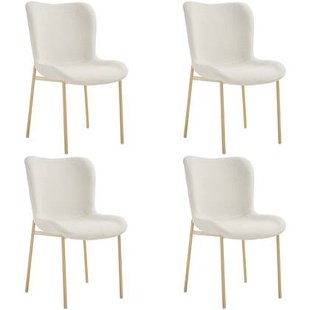 tectake® Gestoffeerde stoel Tessa - Set van 4