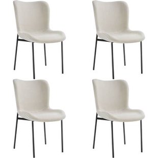 tectake® Gestoffeerde stoel Tessa - Set van 4