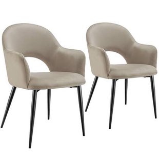 tectake® Eetkamerstoel Sachel, fluweellook, gestoffeerd, 120 kg