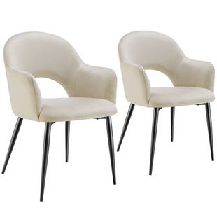 tectake® Eetkamerstoel Sachel, fluweellook, gestoffeerd, 120 kg