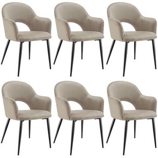 tectake® Eetkamerstoel Sachel, fluweellook, gestoffeerd, 120 kg