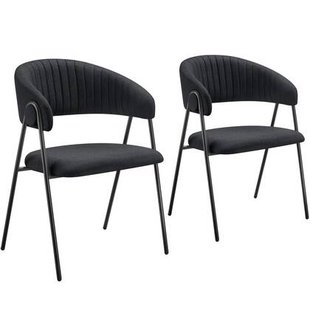 tectake® Eetkamerstoel Bedano, gestoffeerd, geweven stof, 150 kg