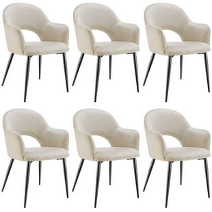 tectake® Eetkamerstoel Sachel, fluweellook, gestoffeerd, 120 kg