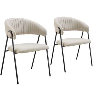 tectake® Eetkamerstoel Bedano, gestoffeerd, geweven stof, 150 kg