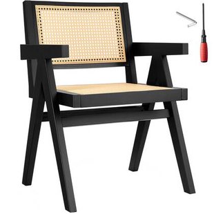 tectake® Eetkamerstoel Lizzy met Weens vlechtwerk in boho-stijl