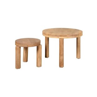 Salontafel (set Van 2) Caen Hout - Mango|Hout - Naturel