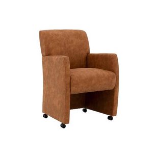 Goossens Eetkamerstoel Alex - Kunstleer met armleuning