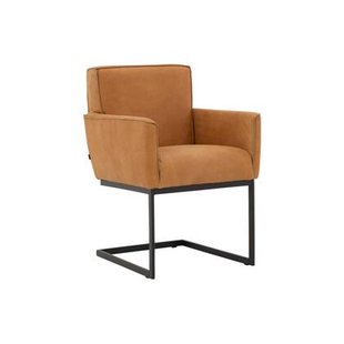 Goossens Eetkamerstoel Tomleuning - Leder met armleuning