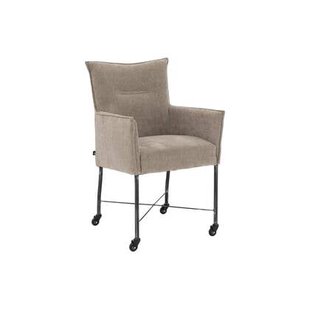 Goossens Eetkamerstoel Erik - Textiel met armleuning