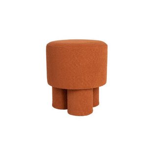 Giga Meubel - Poef Rood Bouclé - 40x40x44cm - Marcos