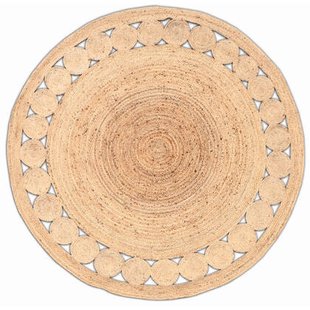 Velaar Jaipur Handgemaakt Jute Natuurlijke Vloerkleed 200 cm Rond