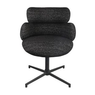 Bronx71 Eetkamerstoel Coco gemêleerde stof zwart