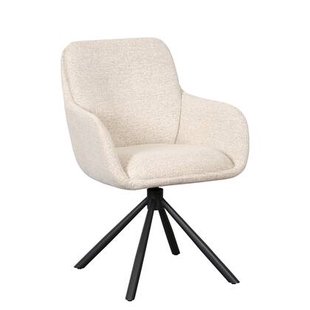 Eetkamerstoel Genk - Creme|Wit|Beige - Textiel