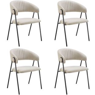 tectake® Eetkamerstoel Bedano, gestoffeerd, geweven stof, 150 kg