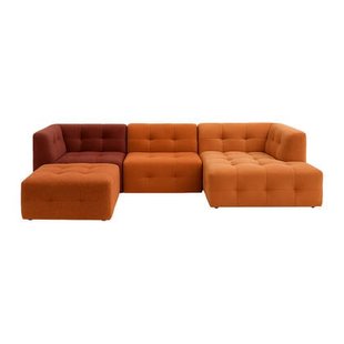 by fonQ Wies 3,5-zits Hoekbank Rechts met Hocker - Materiaalmix - Terra Blend