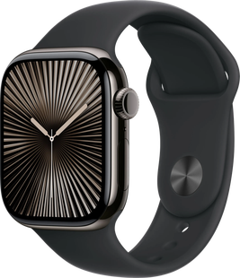 Apple Watch Series 10 4G 42mm Titanium Zwart Sportband S/M