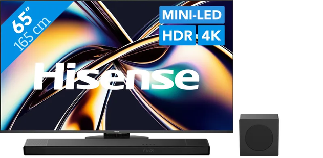 Hisense 65'' ULED Mini-Led U8Q (2025) + Hisense AX3120Q