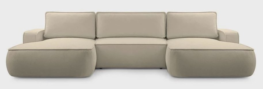 U-slaapbank Monteno bouclé met opbergruimte | NADUVI Collection