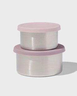 HEMA Snackboxen rvs roze - 2 stuks (donkerroze)