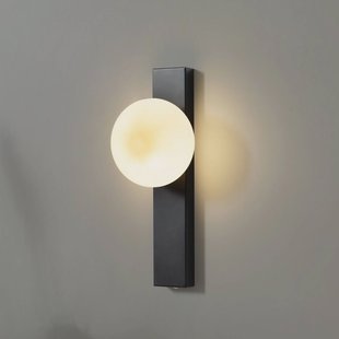 Lindby badkamer wandlamp Tavrik, zwart/wit, hoogte 30 cm, glas