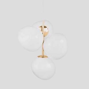 Melt kroonluchter Mini Opal/Gold Melt Chandelier Mini Tom Dixon - Woonkamer - Designer - Kunststof - Met lampenkap
